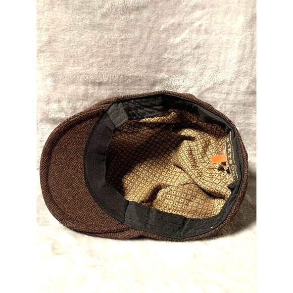 Stetson Brown Herringbone Flat Cap - Picture 14 of 14